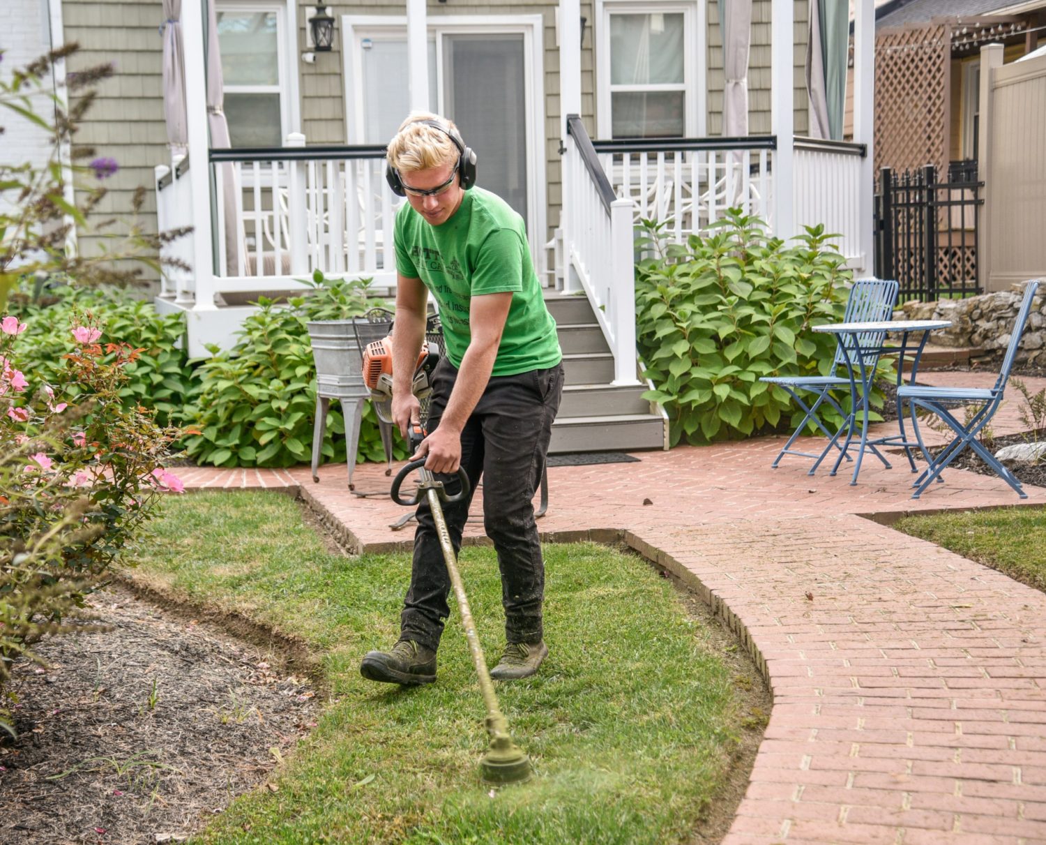 man landscaping